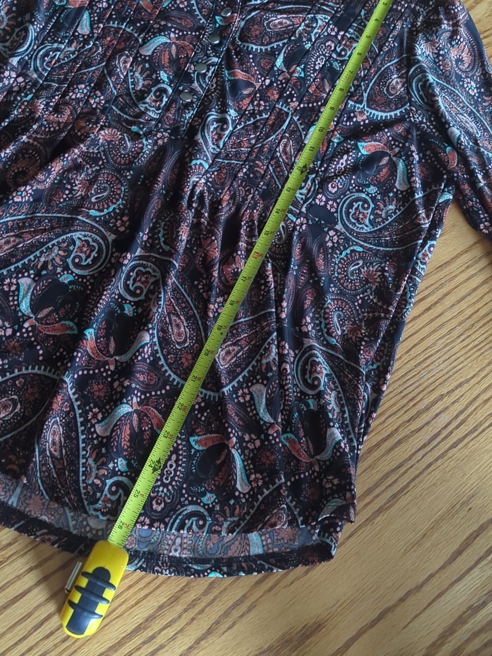 Cocomo Brown Paisley Long Sleeve Blouse L - Picture 6 of 6